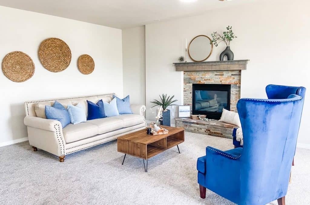 Blue chairs Colorado Springs home staging with blue