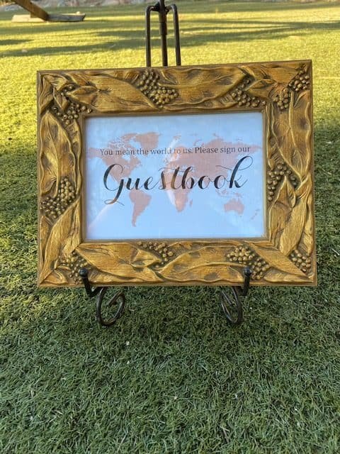 Guest book frame