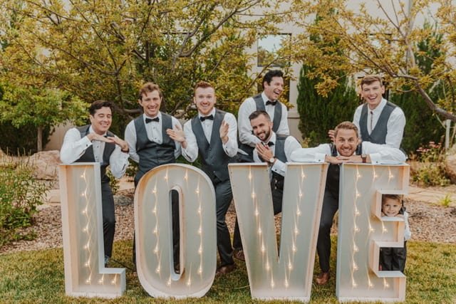 Love sign grooms man